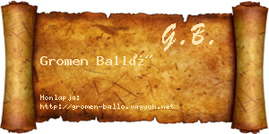 Gromen Balló névjegykártya